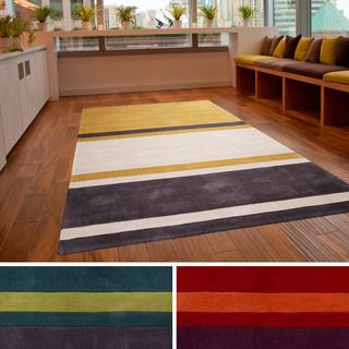Hand tufted Striped Geometric Contemporary Accent Rug (2 X 3)