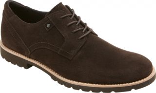 Mens Rockport Ledge Hill Plaintoe   Dark Bitter Chocolate Leather Casual Shoes