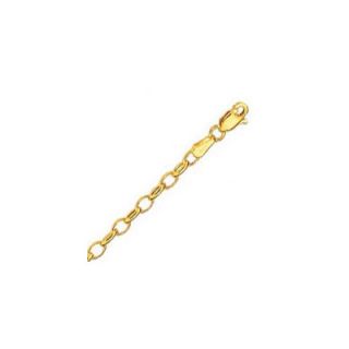 Jewelryweb 14k Yellow Gold Oval Rolo Chain Bracelet