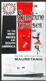 Cunard R M S Mauretania Sunshine Cruises folder 1961 2 Entertainment Collectibles