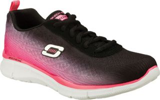 Womens Skechers Equalizer Oasis   Black/Hot Pink Sneakers