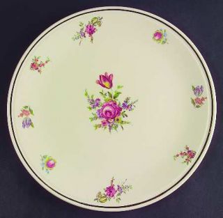 Household Institute Priscilla Cake Plate, Fine China Dinnerware   Cream Body, Mu