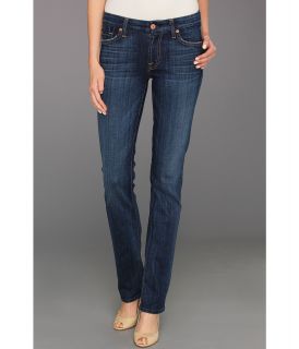7 For All Mankind Kimmie Straight w/ Contoured Waistband in Washed Medium Indigo Womens Jeans (Blue)