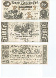 Confederate Southern States Paper Money 11 Reproduction Bank Notes  Other Products  