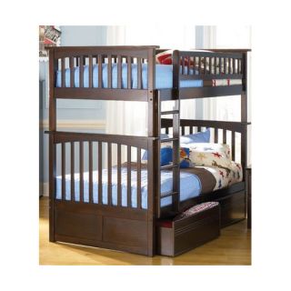 Columbia Bunk Bed with Flat Panel Drawers