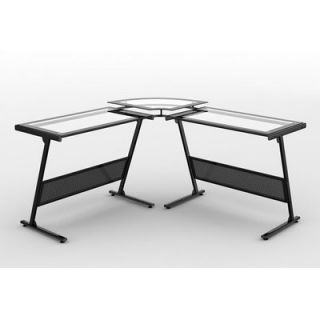 Line Designs Delano Glass L Shape Computer Desk