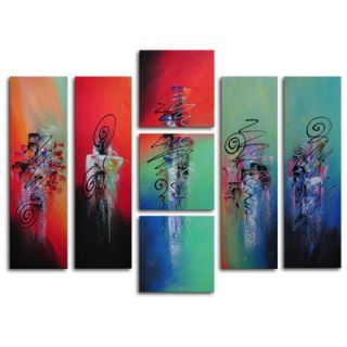 My Art Outlet Hand Painted Hanging Lanterns 7 Piece Canvas Art Set