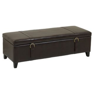 Home Loft Concept Leather Storage Ottoman with Straps