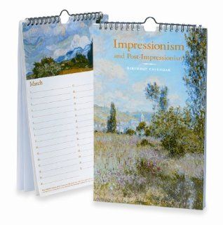 Birthday & Anniversary Perpetual Calendar Planner Organizer for Desk or Wall Filled with Impressionism Themed Art Work Health & Personal Care