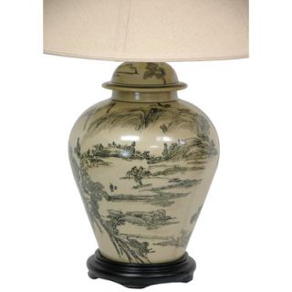 Oriental Furniture Xian Landscape Vase Table Lamp