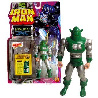 Toy Biz Year 1995 Marvel Comics IRON MAN Series 5 Inch Tall Action Figure   WHIRLWIND with Whirlwind Battle Action, Saw Blade and Data Card Toys & Games