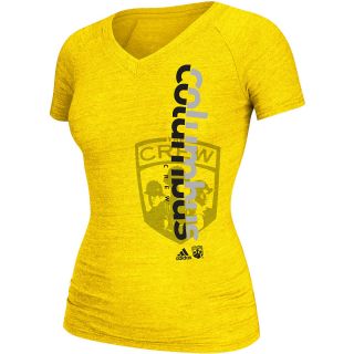 adidas Womens Columbus Crew Tri Blend Split V Neck T Shirt   Size Xl, Yellow