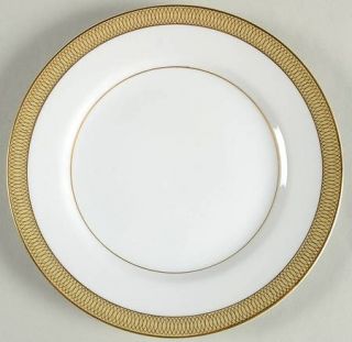 Mikasa Bristol Salad Plate, Fine China Dinnerware   Gold Loops On Yellow Band,Sm