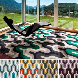Hand tufted Geometric Contemporary Accent Rug (2 X 3)