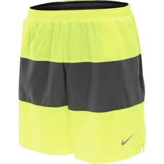 NIKE Mens Colorblocked 7 Running Shorts   Size Xl, Volt/grey