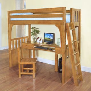 Convertible Twin Low Loft Bed with Desk