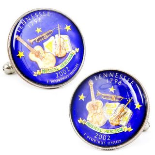 Penny Black 40 Hand Painted Tennessee State Quarter Cufflinks