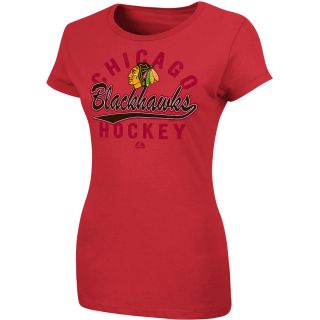 MAJESTIC ATHLETIC Womens Chicago Blackhawks Behind The Glass Short Sleeve T 