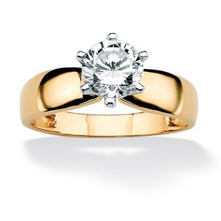 Palm Beach Jewelry Gold Round Cubic Zirconia Solitaire Ring