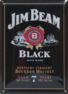 Jim Beam Black, Metal Tin Sign, Vintage Style Wall Ornament Coffee & Bar, 8 X 11 Cm.  Other Products  