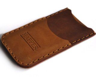 iPhone 5s 5c 5 Cover Case. Hand Sewing Waxed Genuine Brown Leather Phone Sleeve. Raw Style Cell Phones & Accessories