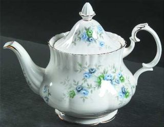 Royal Albert Inspiration Blue Teapot & Lid, Fine China Dinnerware   Montrose, Bl