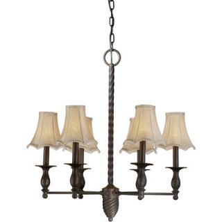 Forte Lighting 6 Light Chandelier with Fabric Shades