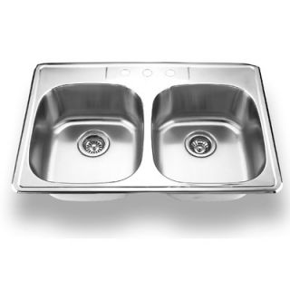 Yosemite Home Decor Stainless Steel Topmount Double Bowl Kitchen Sink