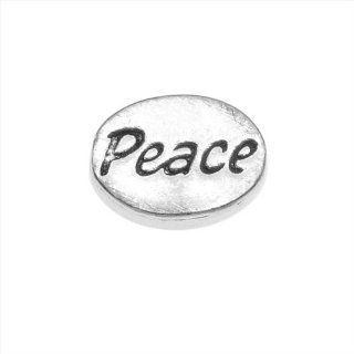 Beadaholique 2 Sided Message Bead, 11 by 8mm, Sterling Silver