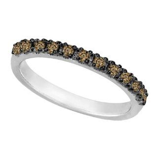 Champagne Diamond Stackable Ring Guard 14k White Gold (0.25ct) Jewelry