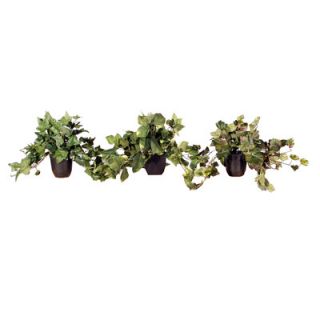 Vickerman Floral Medium Artificial Potted Assorted Plants in Green