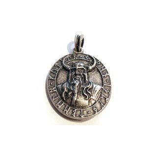 Silver Viking God Odin Ruler Of Asgard War Battle Victory Death Wisdom Magic Poetry Prophecy And The Hunt Nordic Father Of Thor Norse Mythology Pendant 925 St Sterling Silver Plated Chief God Of The North Germanic German 36 x 40 MM Two Sided Design 925 Ant