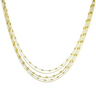 Fremada Gold over Sterling Silver 6 strand Bead Station Necklace