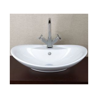 Ronbow Oval Ceramic Vessel Bathroom Sink with Overflow   200223 WH