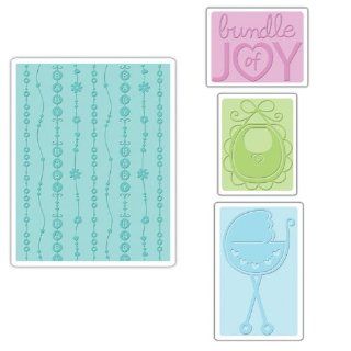 Sizzix Textured Impressions Embossing Folders 4 Pack Baby Set By The Package