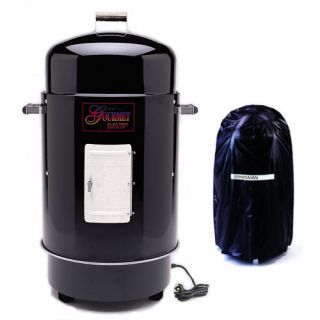 Gourmet Chrome Electric Smoker & Grill with Vinyl Cover
