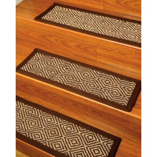 Natural Area Rugs Brio Brown / White Carpet Stair Tread (Set of 13)