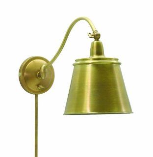 House Of Troy HP725 WB MSWB Hyde Park Wall Sconce Lamp, Weathered Brass with Metal Shade    