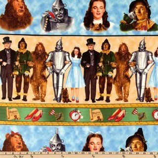 44'' Wide The Wizard Of Oz There's No Place Like Home Dorothy And Friends Stripe Blue Fabric By The Yard