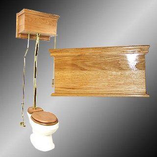 Toilets Bone Vitreous China, Flat Panel, Light Oak Finish, Round, Z pipe  20179   Two Piece Toilets