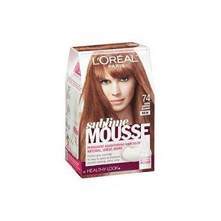 L'Oreal Healthy Look Sublime Mousse Hair Color Dark Copper Blonde 74 (Quantity of 4)  Chemical Hair Dyes  Beauty
