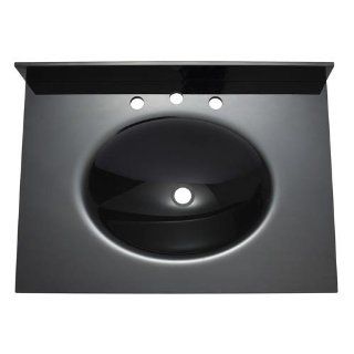 Avanity GUT31BK Glass Integrated Top Under Mount Bathroom Sink   Vanity Sinks  