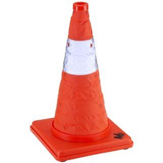 Mutual 17714 Nylon Collapsible Traffic Cone, 18" Height, Orange Science Lab Safety Cones