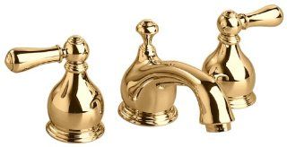 American Standard 7871.732.099 Hampton Two Lever Handle Widespread Lavatory Faucet with Metal Speed Connect Pop Up Drain, Polished Brass   American Standard Faucet  