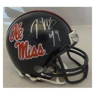 Patrick Willis Autographed/signed Ole Miss Rebels Mini Helmet Tri Star   Autographed College Mini Helmets Sports Collectibles