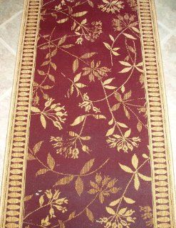 AMZ133   Rug Depot Remnant Runners   27" x 6'   Stanton Empire Argos 68496   Deep Burgundy Background   Machine Made of 100% Polypropelene   Serged Ends   ******* THIS PRODUCT IS SOLD AT REMNANT PRICING. IF MORE MATERIAL IS NEEDED, CALL RUG DEPOT 
