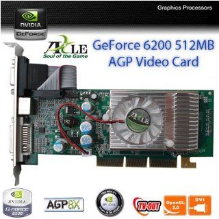 Nvidia Geforce 6200 512mb Gddr2 AGP 8x w/ DVI + VGA + Tv OUT Video Card Computers & Accessories