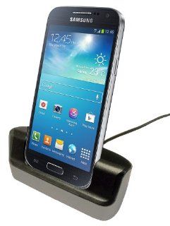 Samsung i9190 Galaxy S4 Mini Black/ Chrome Effect Charging Desktop Dock   DTC 0035 Cell Phones & Accessories