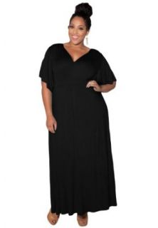 Sealed With A Kiss Designs Plus Size Joan Maxi Dress (Bright Colors)   Size 1X, Black