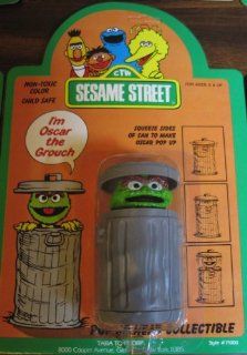 Sesame Street Oscar the Grouch 1985 Vintage Pop Up Head Figure Collectible Toys & Games